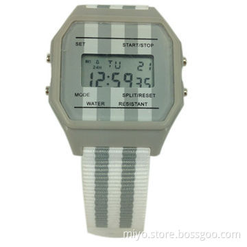 Children's watch in plastic case and canvas strap, LED module, lightweight, convenient to carry